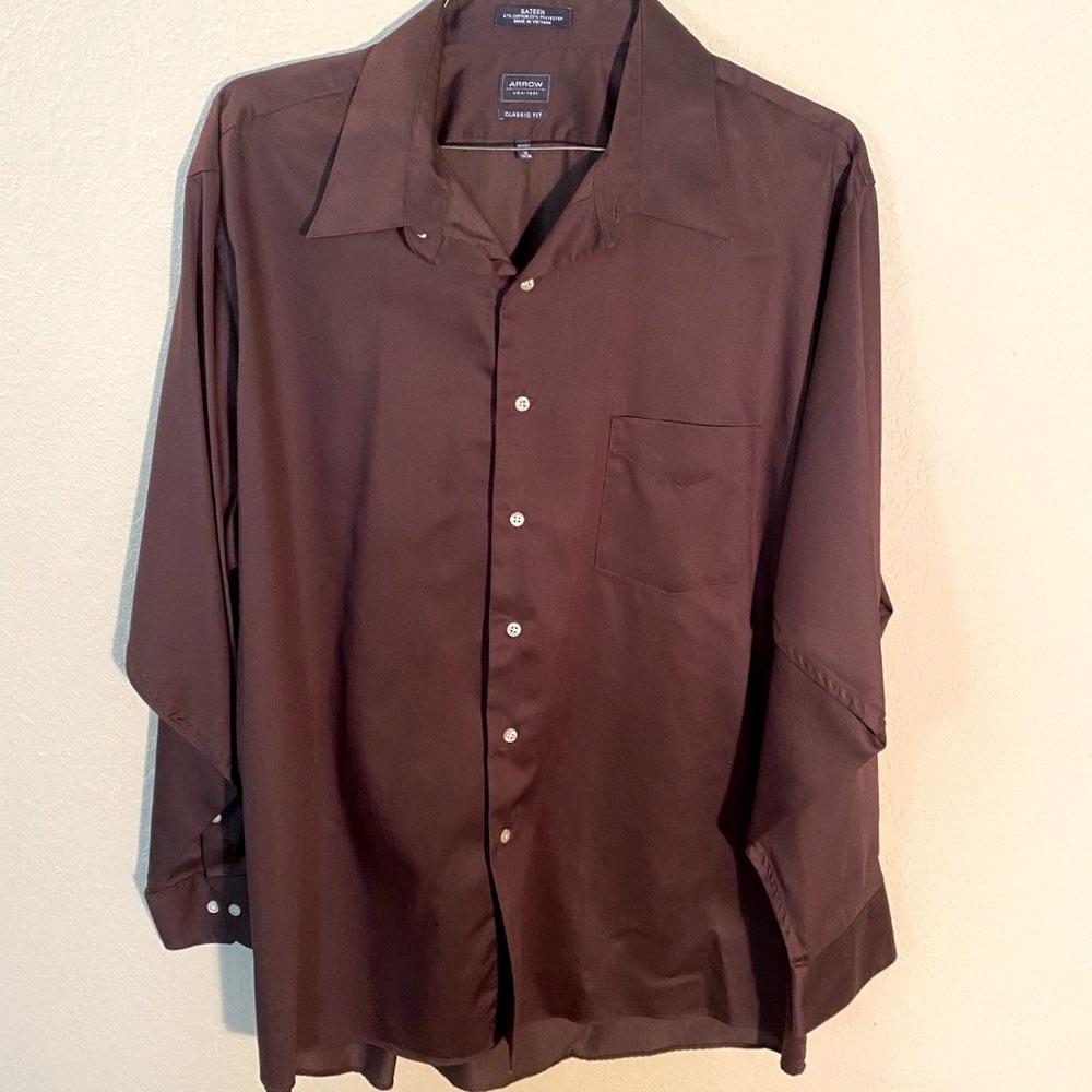 Arrow NWOT Mens Sateen Classic Dress Shirt 18 34/35 ***3/$25